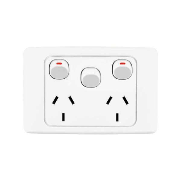Deta Double Pole Double Power Point With Extra Switch