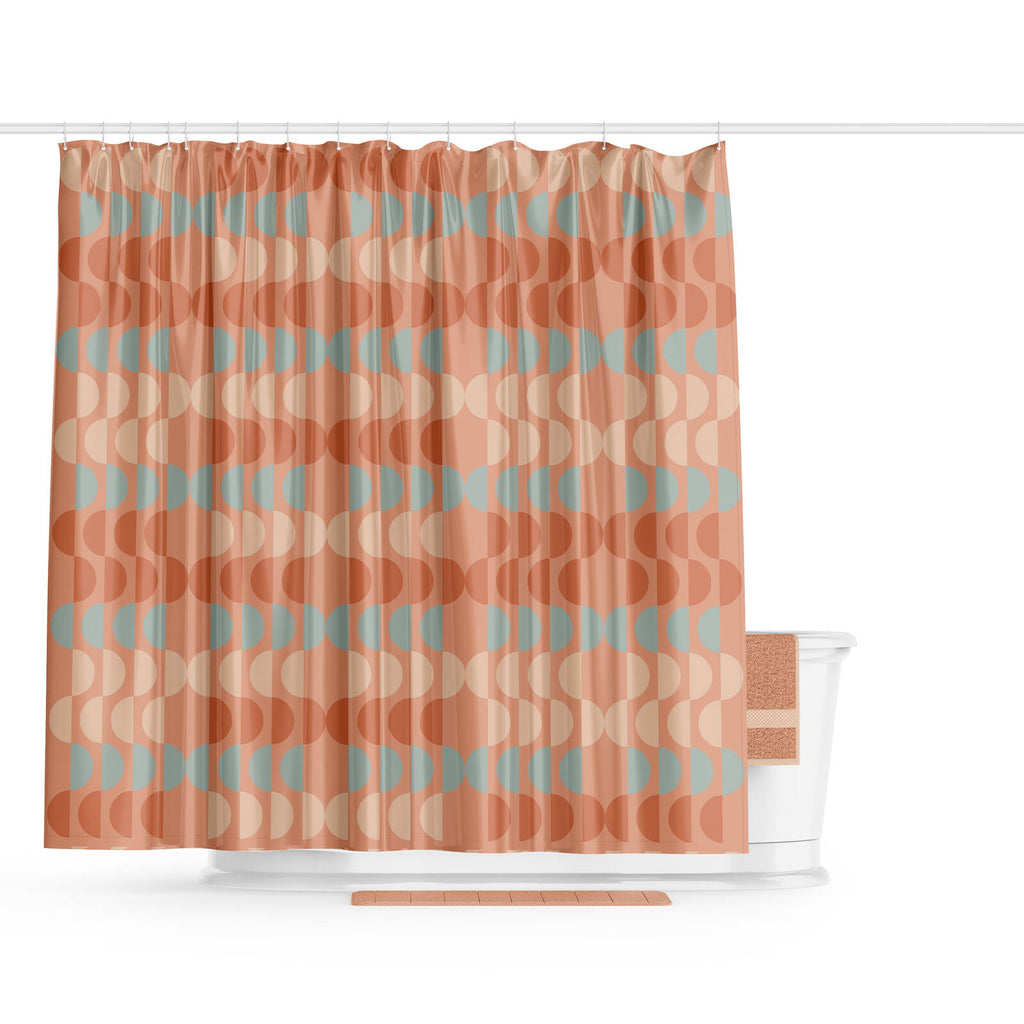 Barelli 180 x 180cm Retro Scallop Polyester Shower Curtain - Image 2 of 2