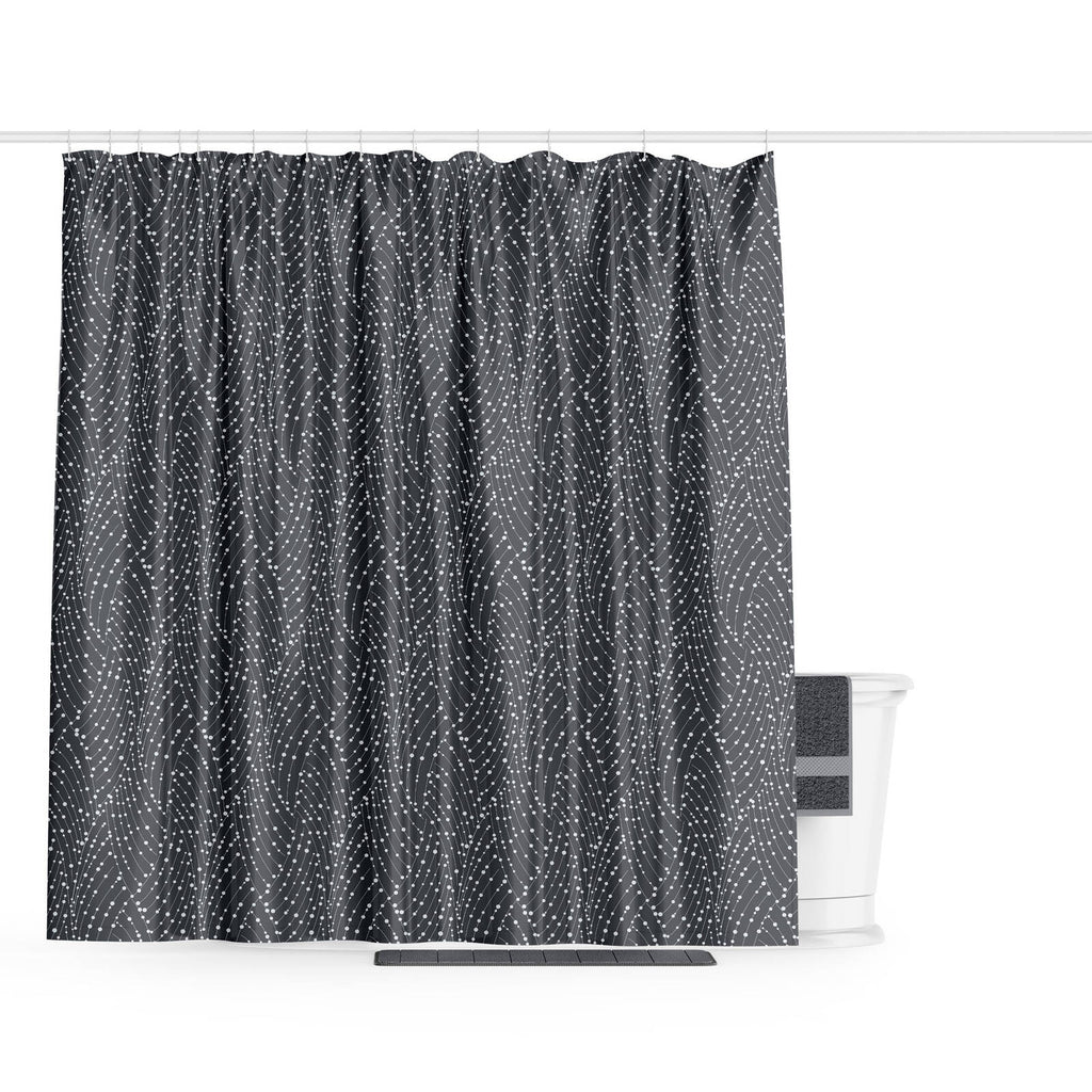 Barelli Polyester Shower Curtain Long Drop Midnight Mist 210x180cm - Image 2 of 2
