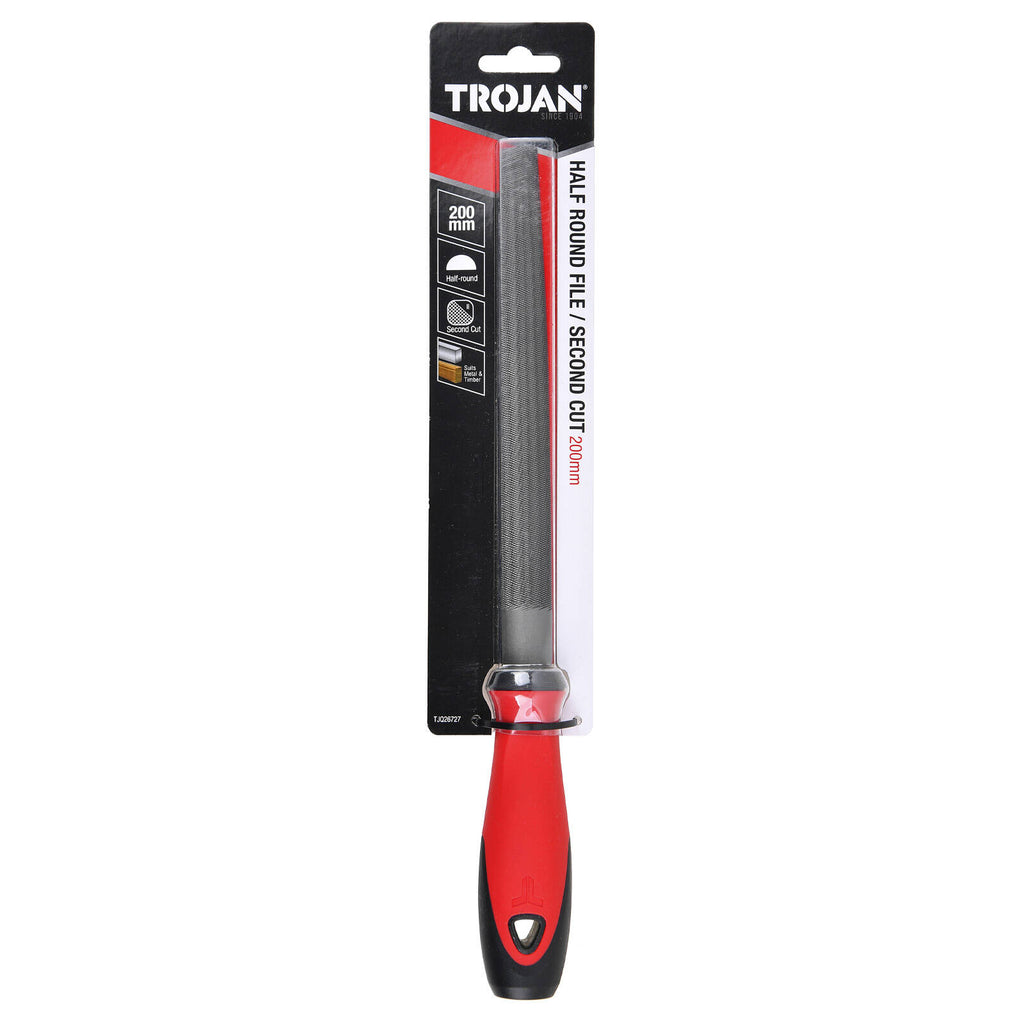 Trojan 200mm Second Cut Half Round File - Image 1 of 3