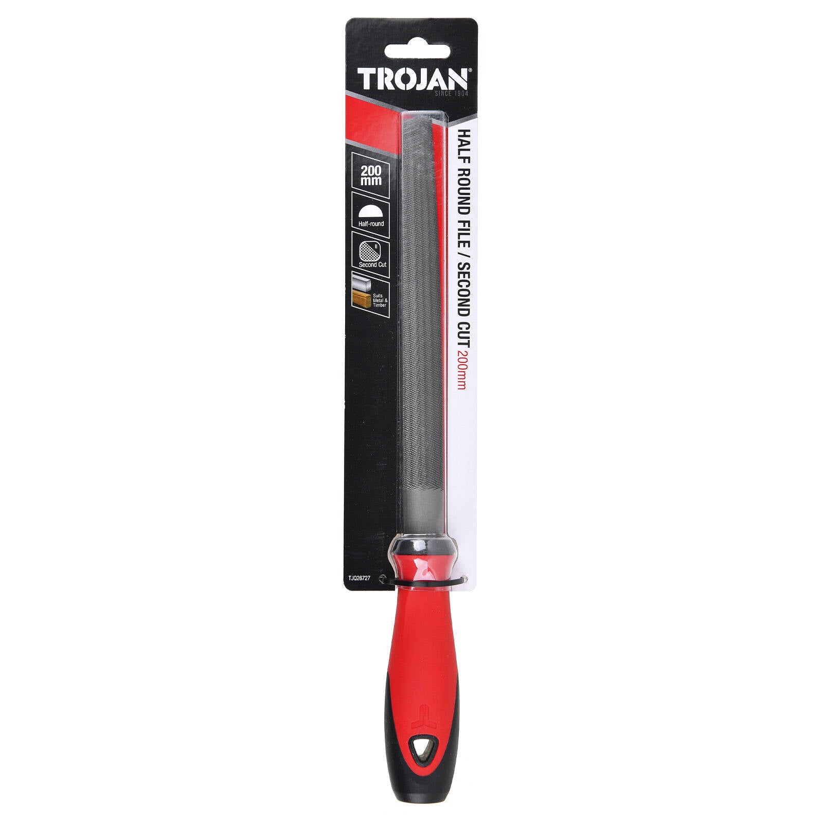 Trojan 200mm Second Cut Half Round File - Image 1 of 3