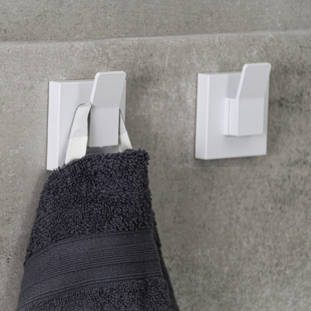 Fusion-Loc Matte White Style Pack of 2 Designer Suction Hooks - Image 2 of 4