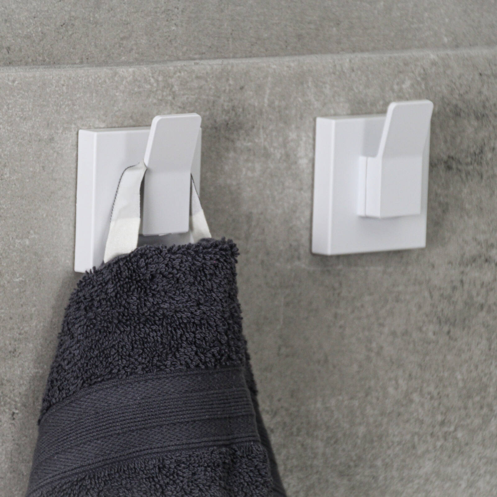 Fusion-Loc Matte White Style Pack of 2 Designer Suction Hooks - Image 2 of 4