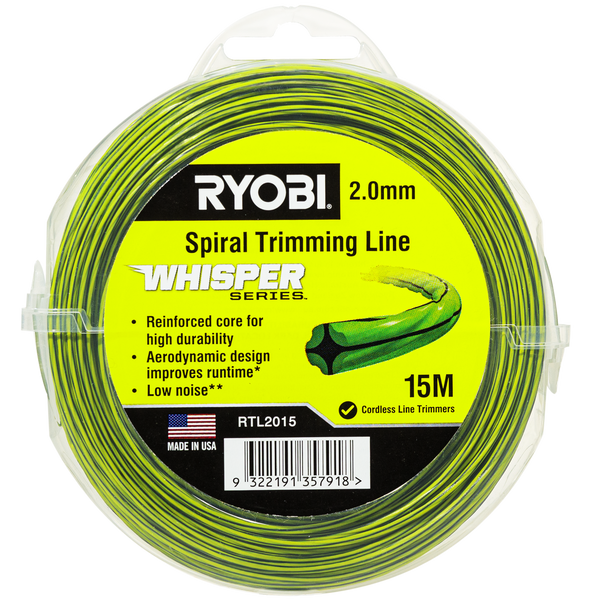 Ryobi 2mm x 15m Whisper Series Trimming Line