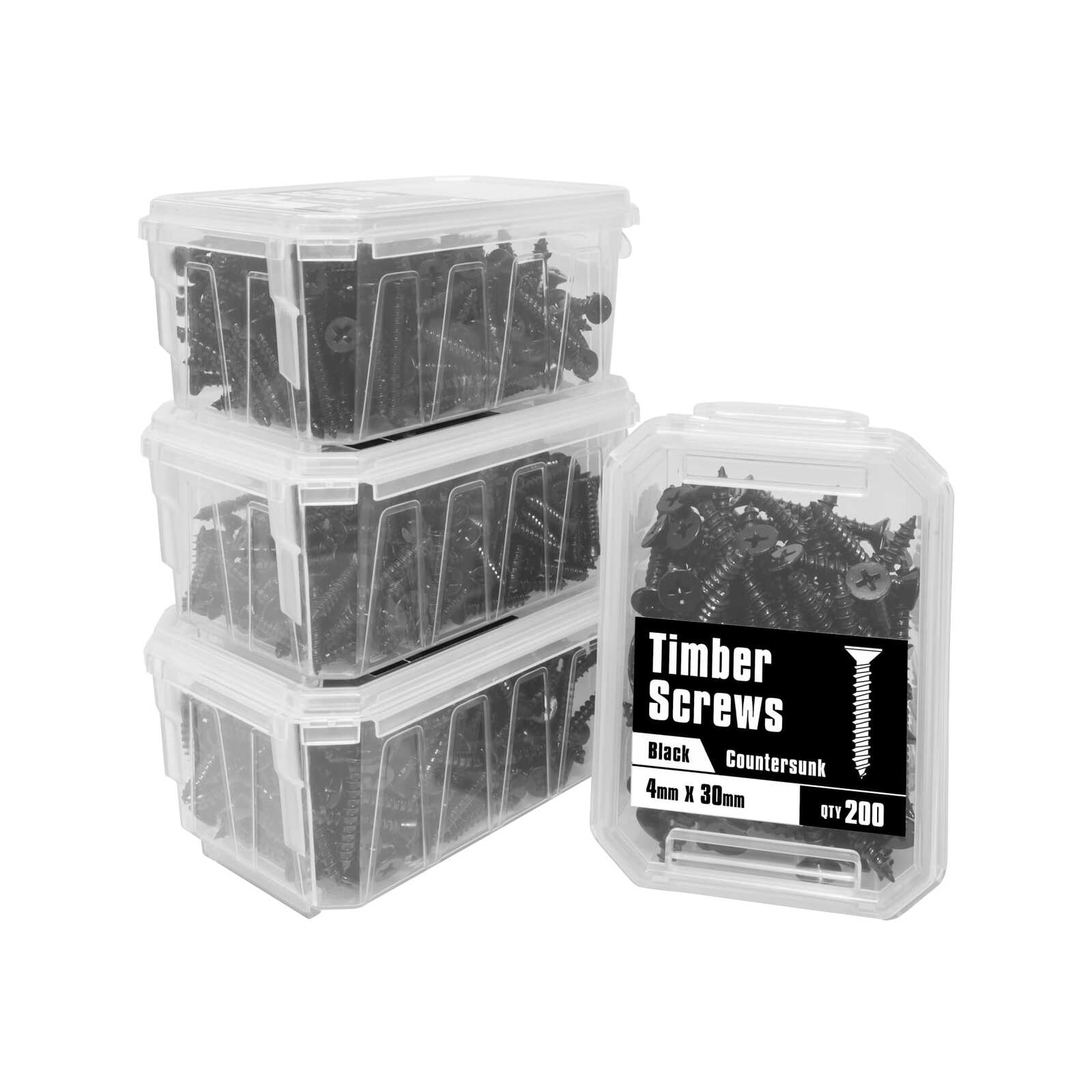 Pinnacle 4.0 x 30mm Black Countersunk Head Timber Screw - 20 Pack - Image 3 of 3