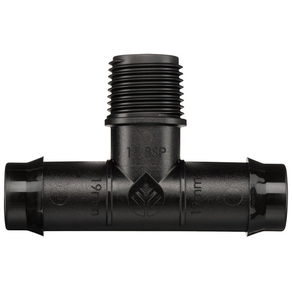 Pope 19mm Barbed x 15mm BSP Barbed Male Threaded Tee