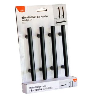 Taskmaster 128mm Black Matte Hollow T Handle - 4 Pack - 128mm