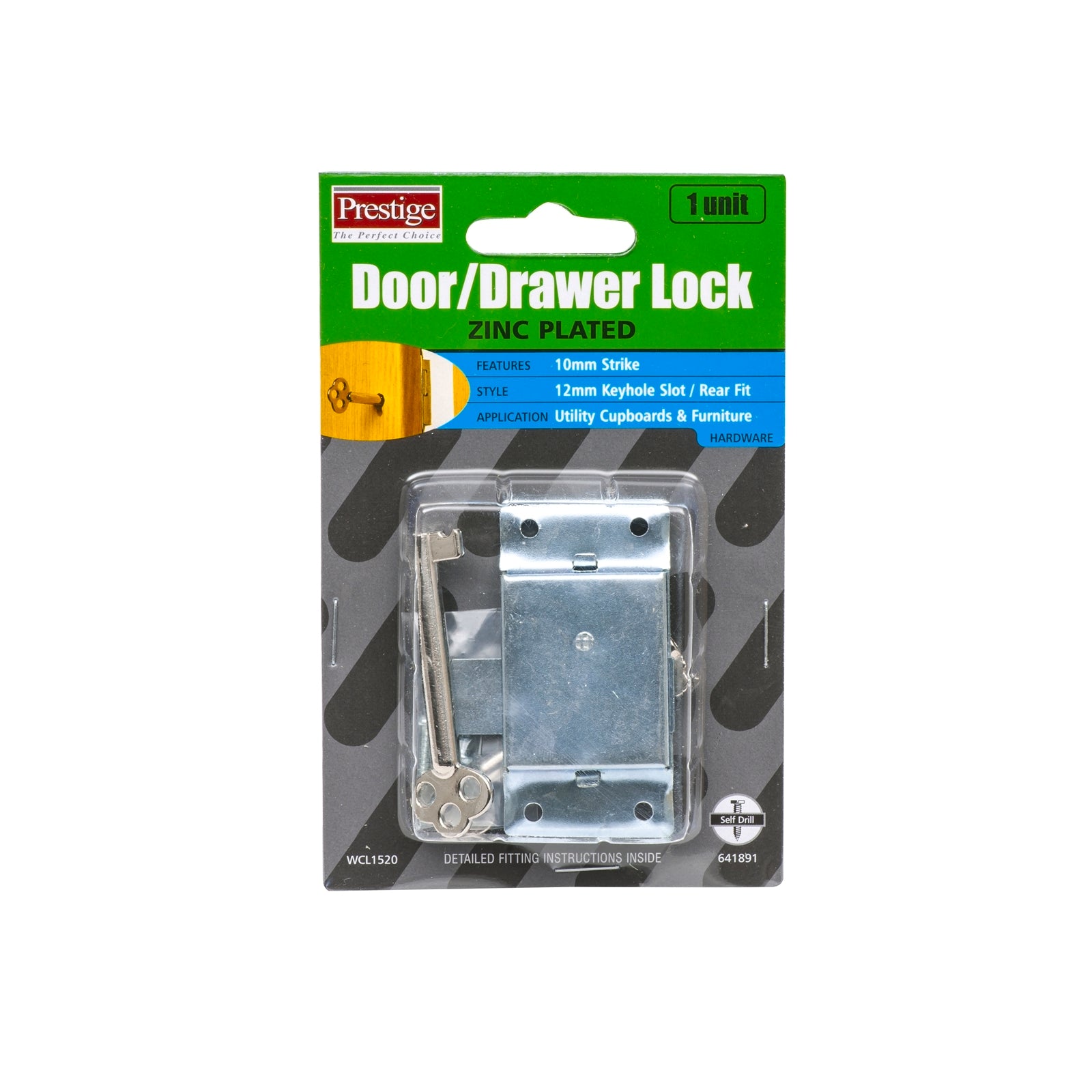 Prestige Zinc Plated Keyed Cupboard Lock - Image 1 of 1