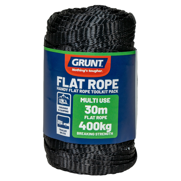 GRUNT 30m Black Flat Rope Refill Roll