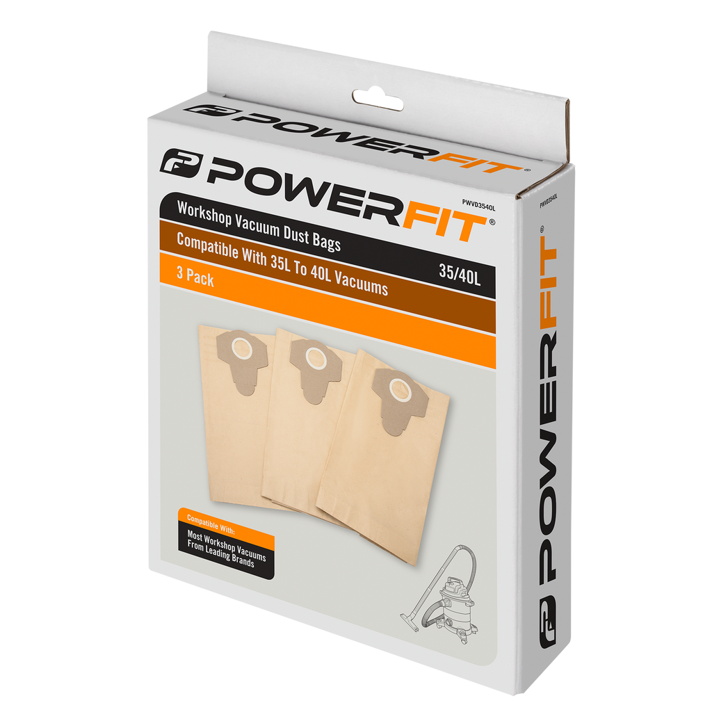Powerfit 35-40L Workshop Vacuum Dust Bag - 3 Pack - Image 1 of 3