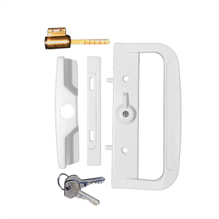 Rolltrak White Sliding Patio Door Keyed Lock Set