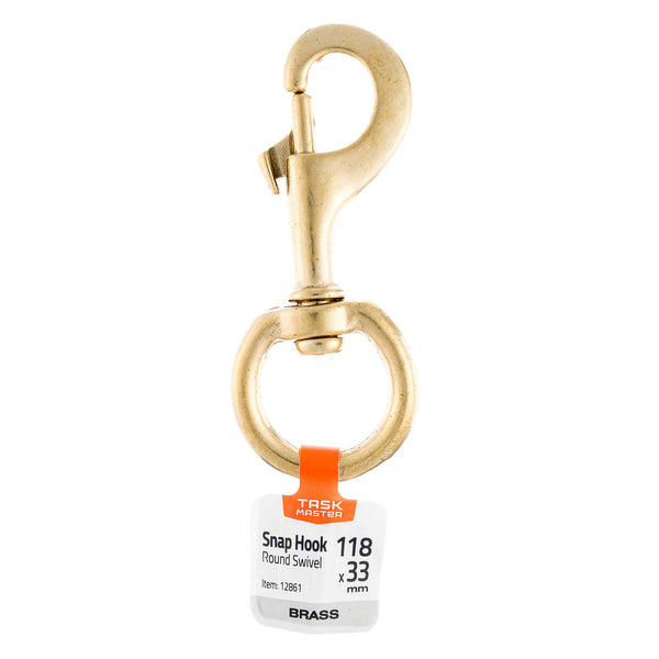 Taskmaster 33 x 118mm Heavy Duty Brass Snap Hook