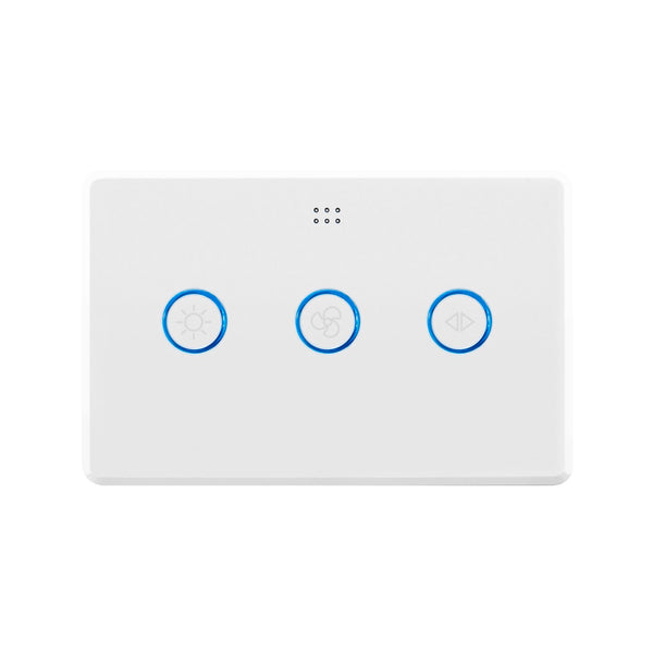 Deta Grid Connect Smart Fan Speed Controller with Touch Light Switch - Gloss White