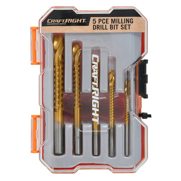 Craftright 5 Piece Milling Drill Bit Set