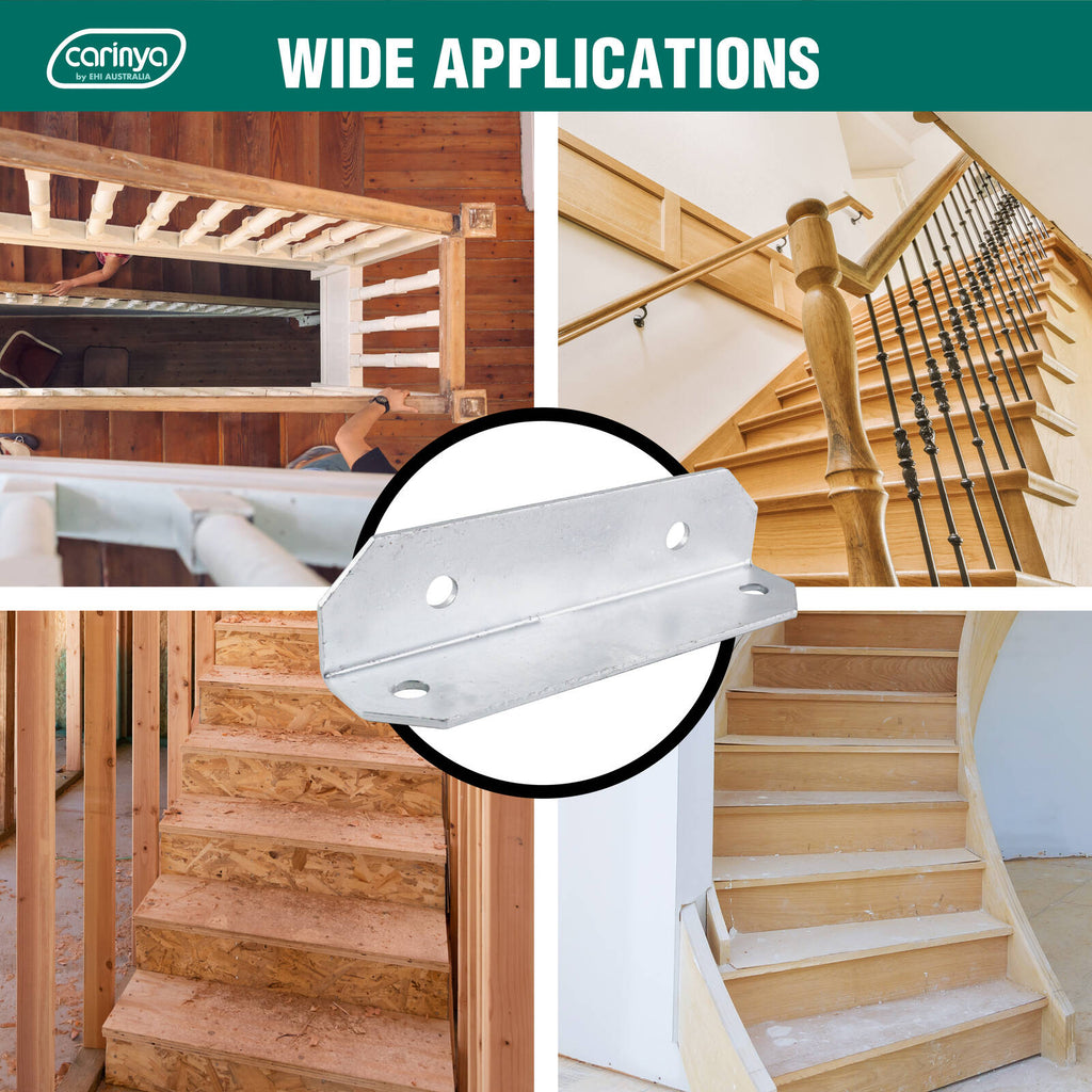 Carinya 50 x 50 x 200 x 3.5mm Galvanised Stair Rail Reinforcing Bracket - Image 6 of 14