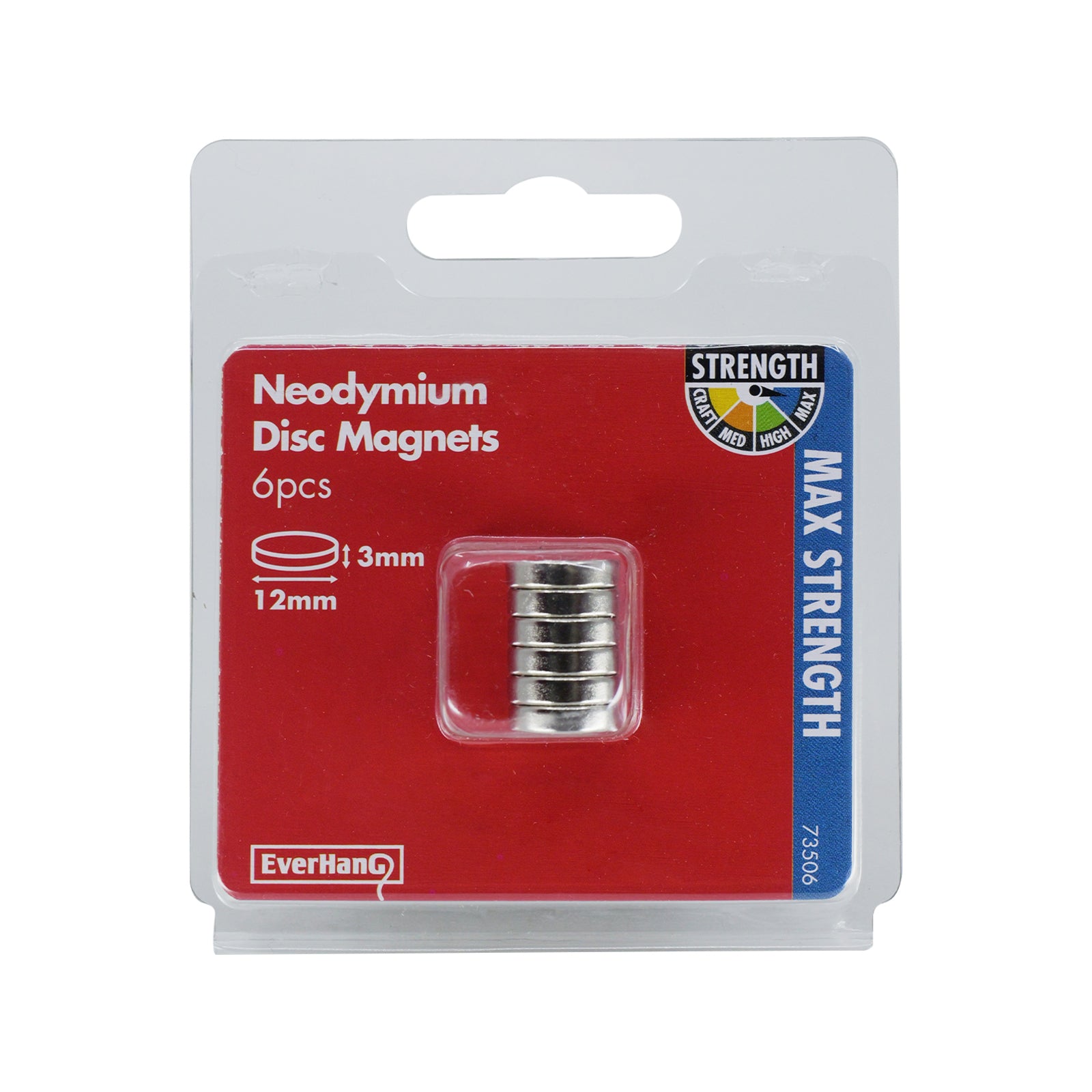 Everhang 12mm Rare Earth Disc Magnet - 6 Pack - Image 4 of 5