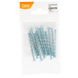 Taskmaster 5/32 x  50mm Zinc Snap Off Screw - 12 Pack