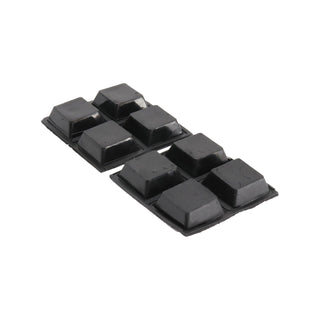 Surface Gard 19mm Black Square Rubber Bumper - 8 Pack