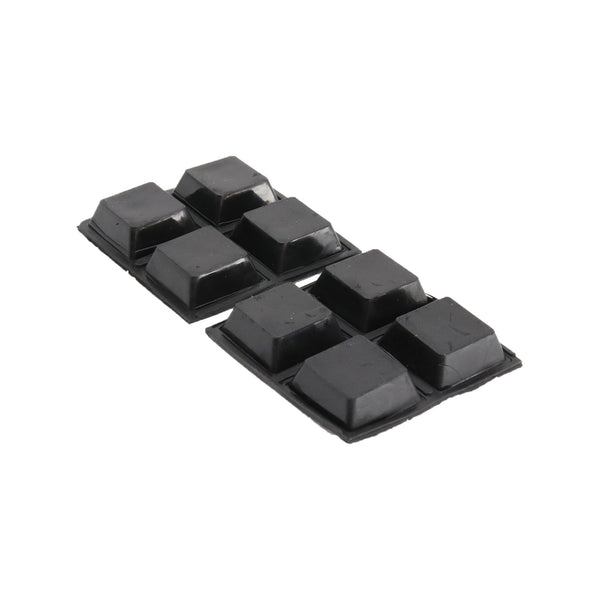 Surface Gard 19mm Black Square Rubber Bumper - 8 Pack