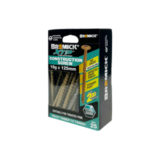 Bremick XTP Construction Screw 18g x 125mm TECHNOGUARD TAN T40 - 25 Pack