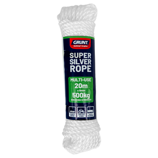 GRUNT 6mm x 20m White Super Silver Rope
