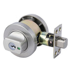 Lockwood Satin Stainless Steel Paradigm 005 Round Rose Double Cylinder Deadbolt - Image 1 of 2