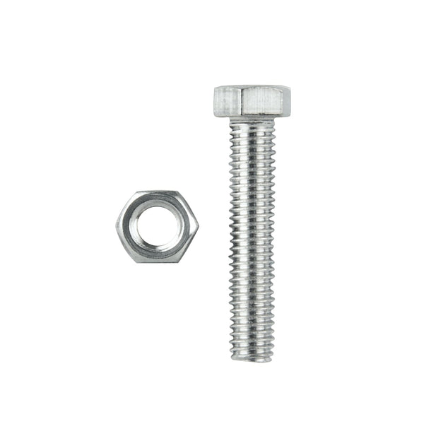 Pinnacle M8 x 65mm Stainless Steel Hex Bolt And Nut - 2 Pack