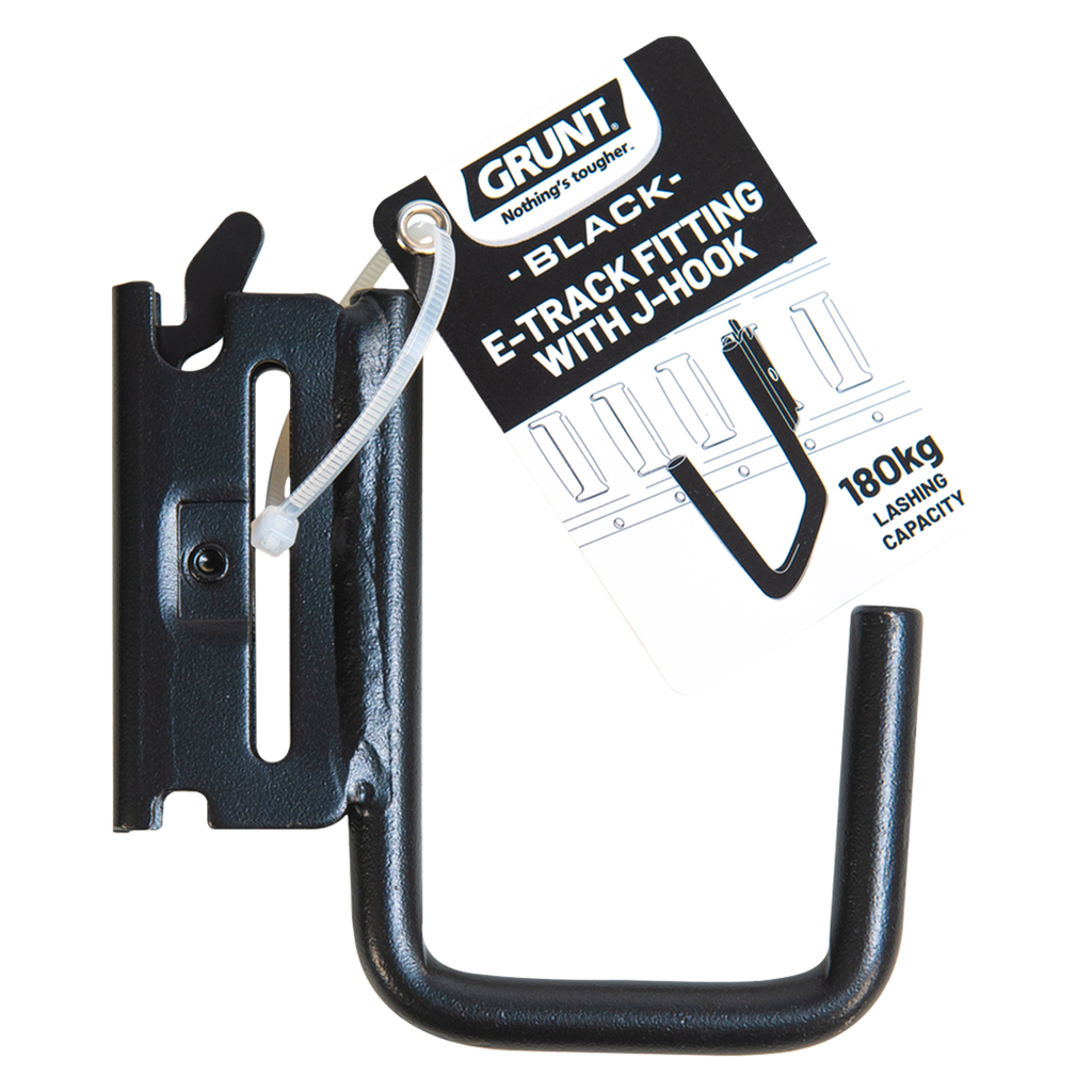 GRUNT Black E-Track Fitting with J Hook - Image 1 of 10
