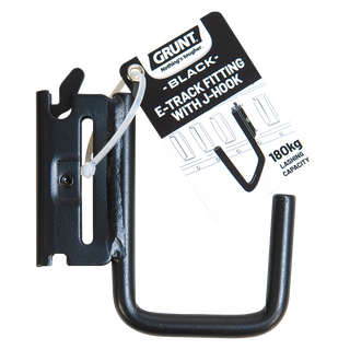 GRUNT Black E-Track Fitting with J Hook