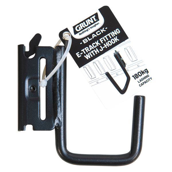 GRUNT Black E-Track Fitting with J Hook
