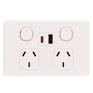 DETA S-line Double Power Point With USB A+C PD20W Fast Charging