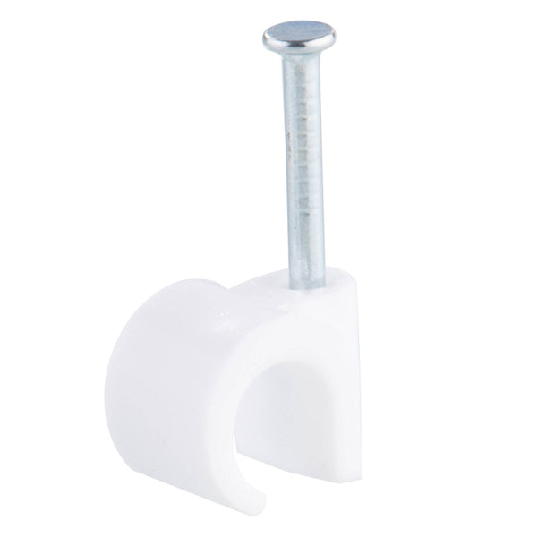 DETA 10mm White Hook Cable Clips - 100 Pack