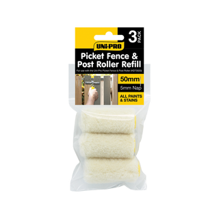 UNi-PRO 50mm Picket Fence And Post Roller Refill - 3 Pack