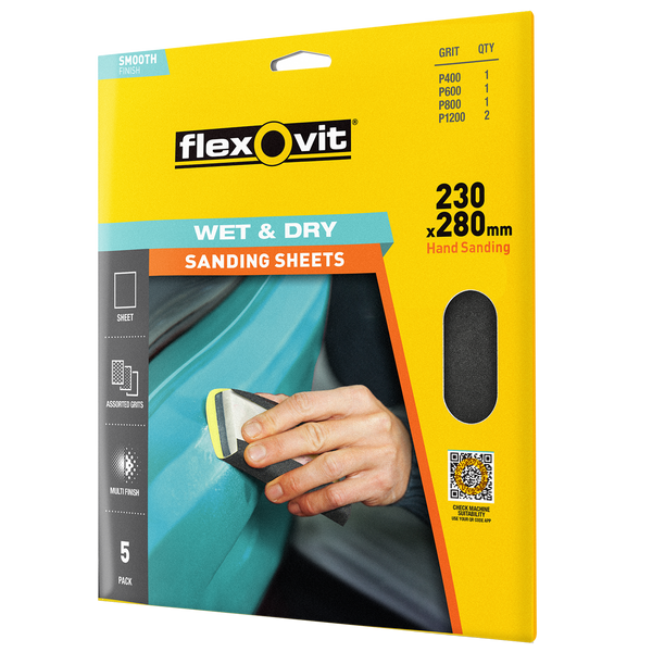Flexovit 230 X 280mm Wet and Dry Sanding Sheets - 5 Pack
