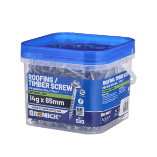 Bremick 14g x 65mm B8 Hex Roofing Screw - 500 Box