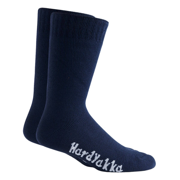 Hard Yakka Men's Navy 2 Pack Bamboo Work Socks - Size 7-12