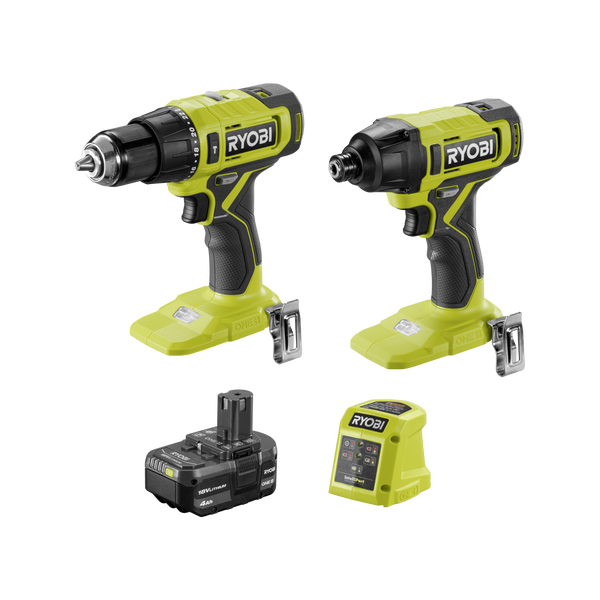 Ryobi 18V ONE+ Hammer Drill & Impact Driver Kit R18X2C14