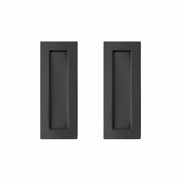 Delf 125mm Matte Black Square Flush Pull - 2 Pack
