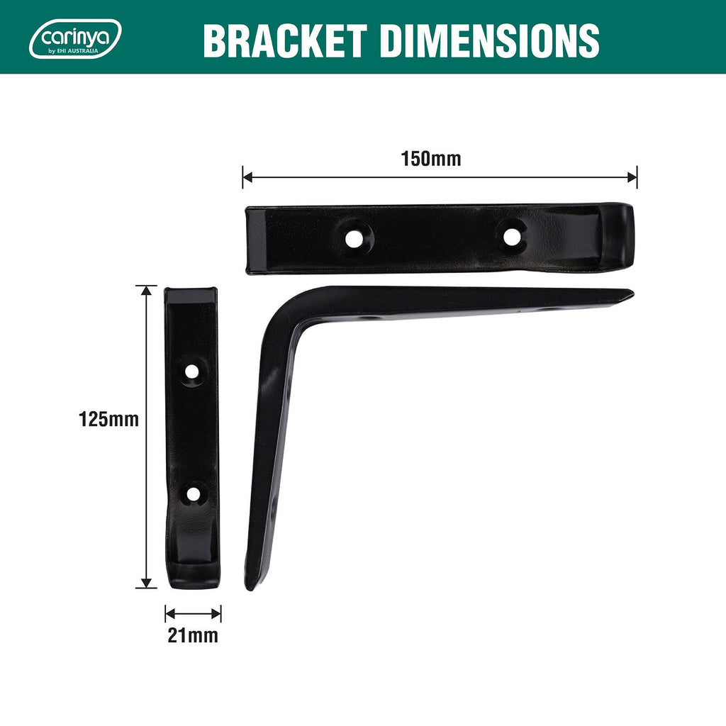 Carinya 125 x 150mm Black Angle Bracket - Image 13 of 19