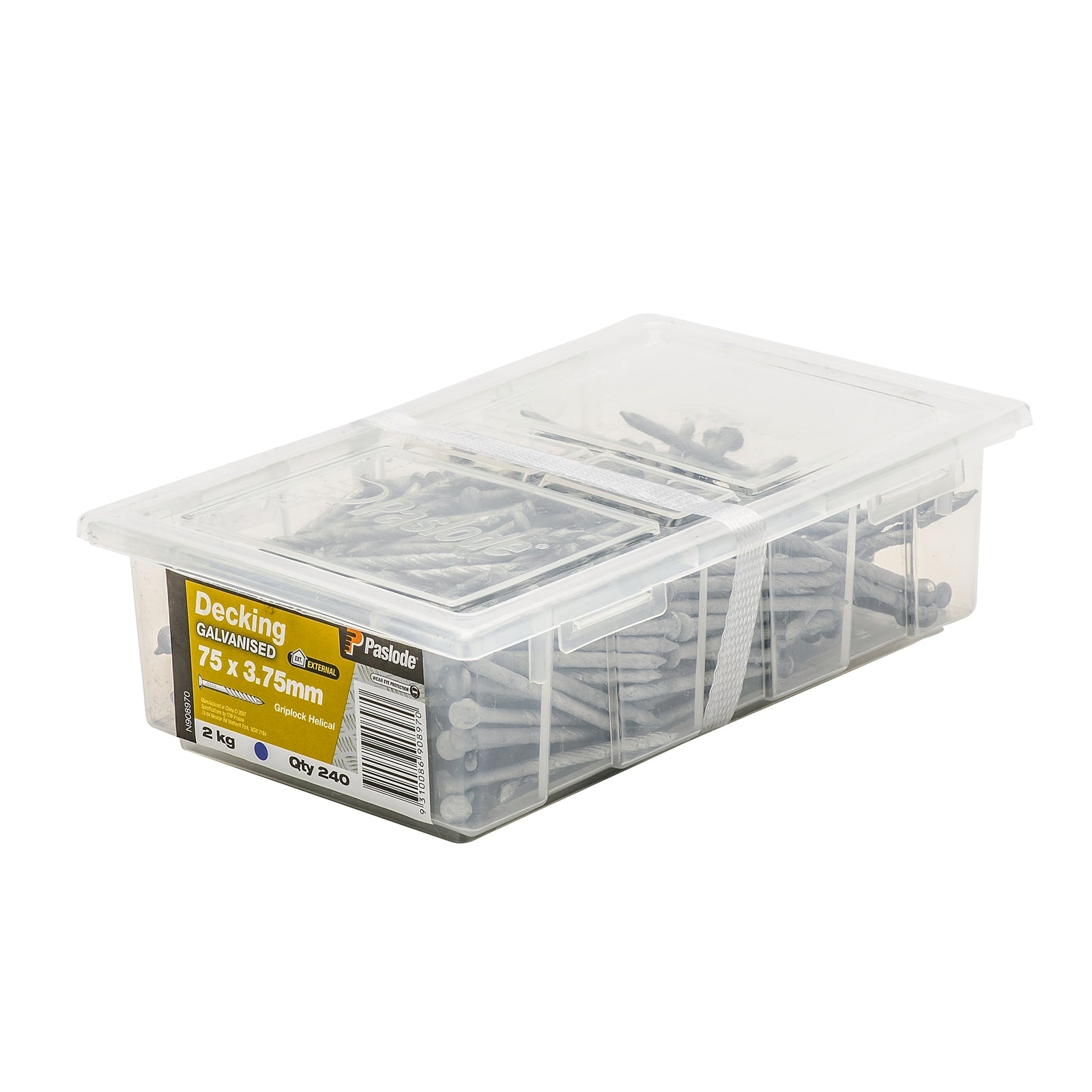 Paslode 75 x 3.75mm 2kg Griplock Galvanised Nails - 240 Pack - Image 1 of 1