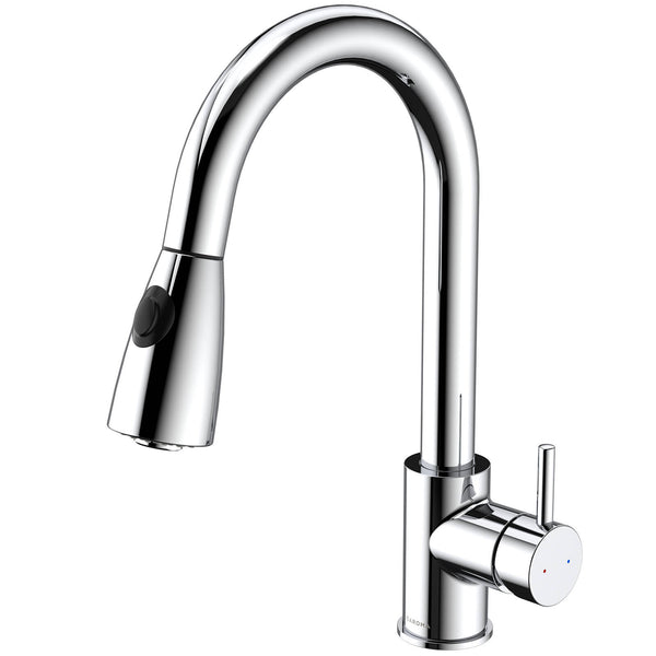 Caroma Chrome Husk Retractable Dual Spray Sink Mixer
