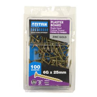 Titan 6G x 25mm Plasterboard Screw - 100 Pack