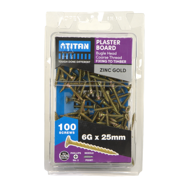 Titan 6G x 25mm Plasterboard Screw - 100 Pack