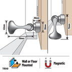 Adoored Satin Chrome Trumpet Magnetic Door Stop - Image 5 of 8