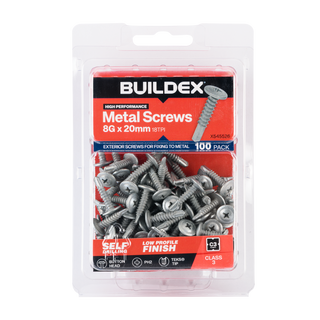 Buildex 8G x 20mm Class 3 Sheet Metal Screws - 100 Pack