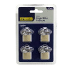 Syneco 20mm Brass Padlocks - 4 Pack - Image 2 of 2