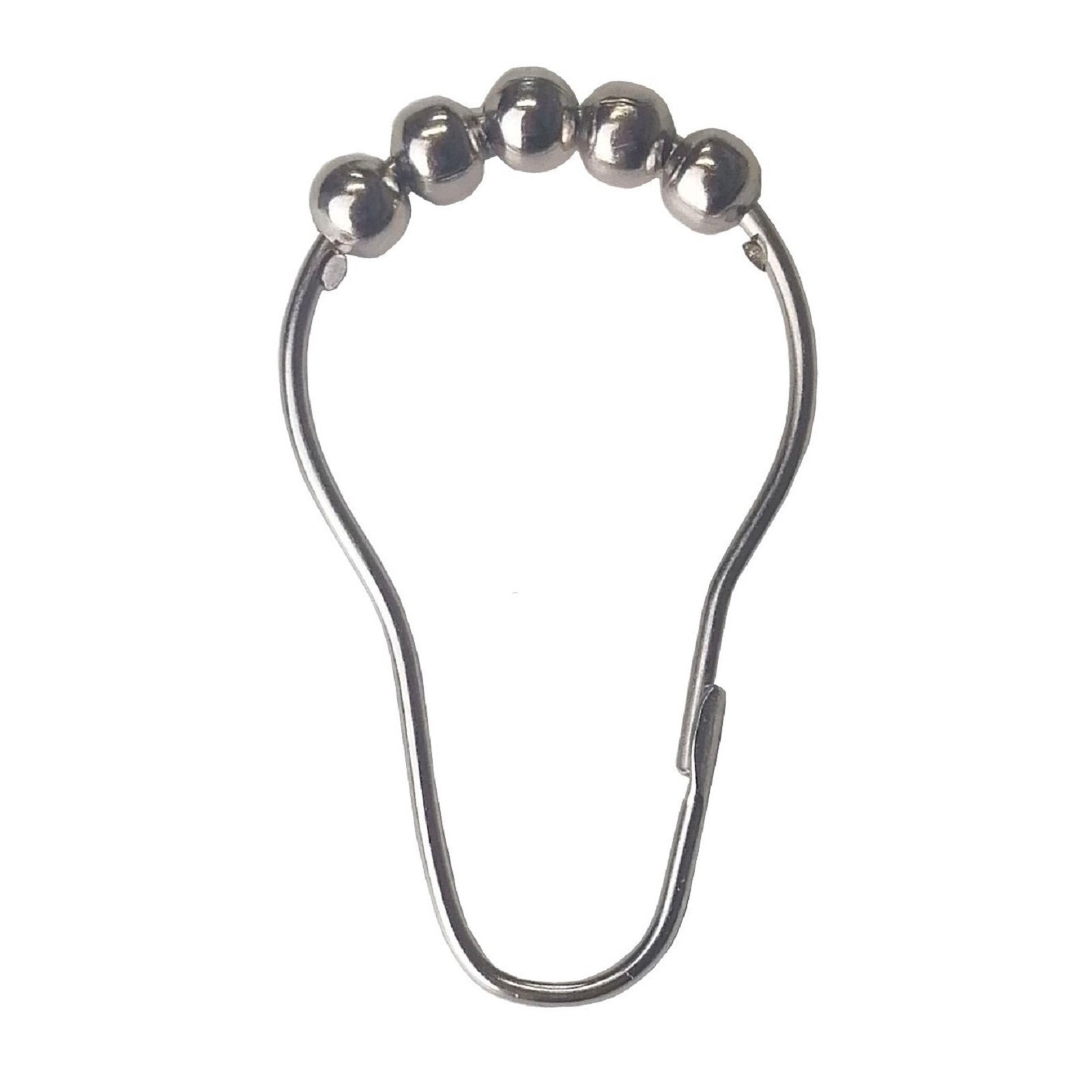 Barelli Chrome Shower Curtain Rings With Rollers - 12 Pack - Image 1 of 3