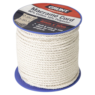 Grunt 4mm x 50m Macrame Cotton Cord
