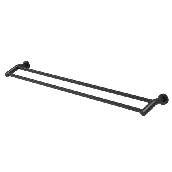 Caroma 900mm Matte Black Cosmo Double Towel Rail