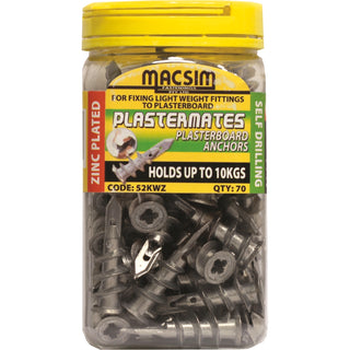 Macsim 42mm Plastermate Zinc Anchor - 12 Pack